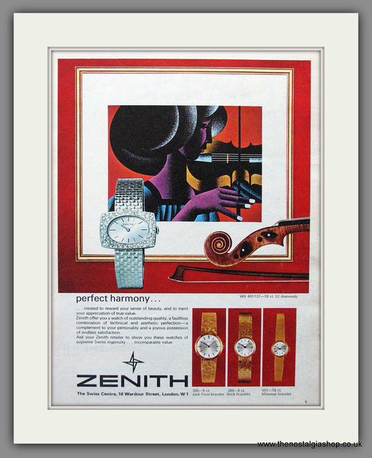 Zenith Watches. Original Advert 1967 (ref AD11405)