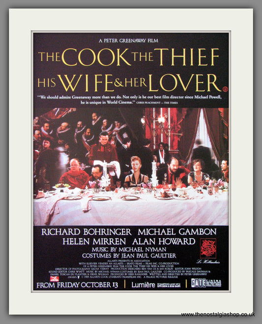 The Cook The Thief His Wife & Her Lover. 1989 Original Advert (ref AD54282)