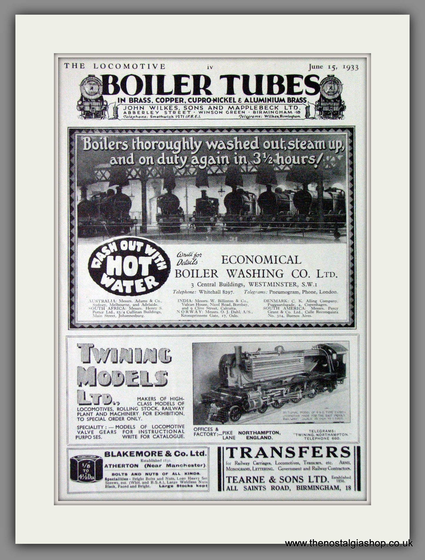 Railway Boiler Tubes. Original Advert 1933 (ref AD53296)