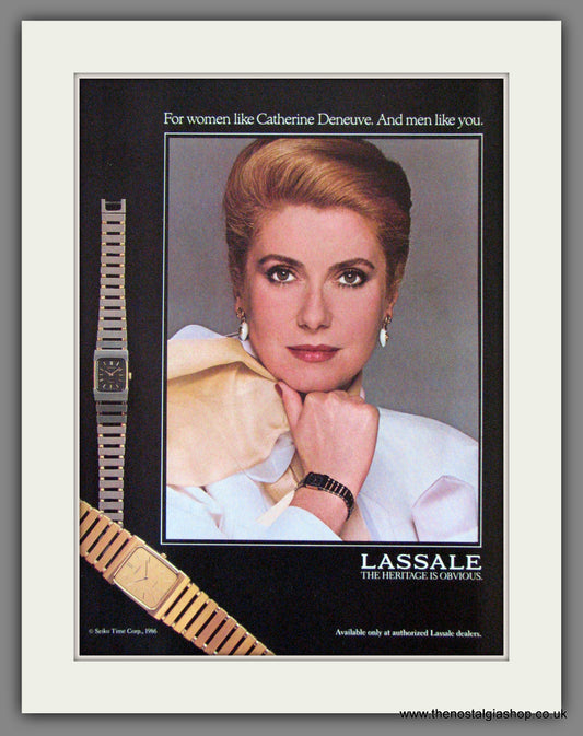 Lassale Watches. Featuring Catherine Deneuve. Original Advert 1986 (ref AD53368)