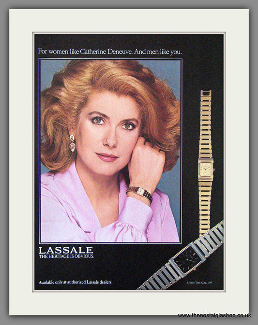 Lassale Watches. Featuring Catherine Deneuve. Original Advert 1986 (ref AD53369)