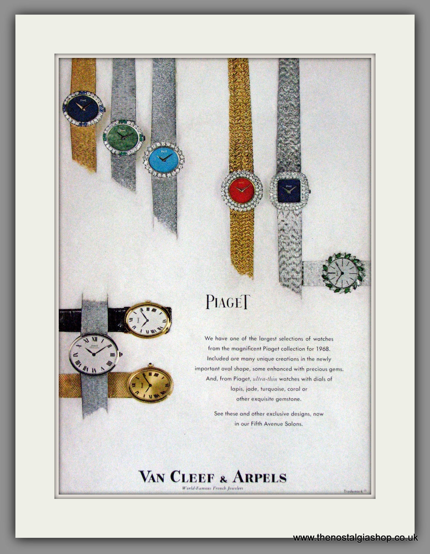 Piaget Watches. Van Cleef & Arpels. Original Advert 1967 (ref AD53376)