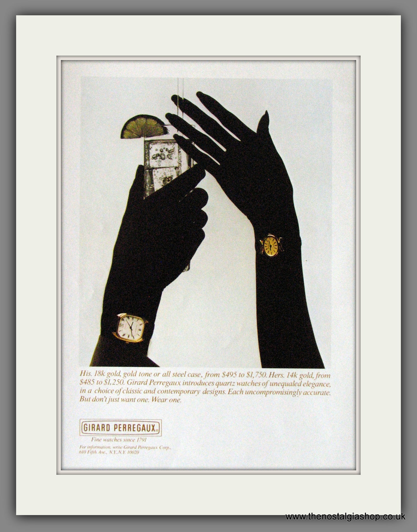 Girard Perregaux Watches. Original Advert 1979 (ref AD53378)