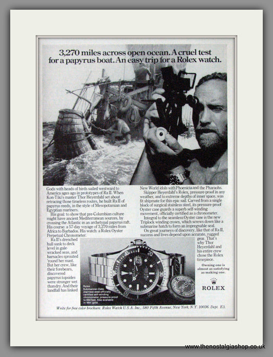 Rolex Submariner-Date Watch. Original Advert 1973 (ref AD53400)