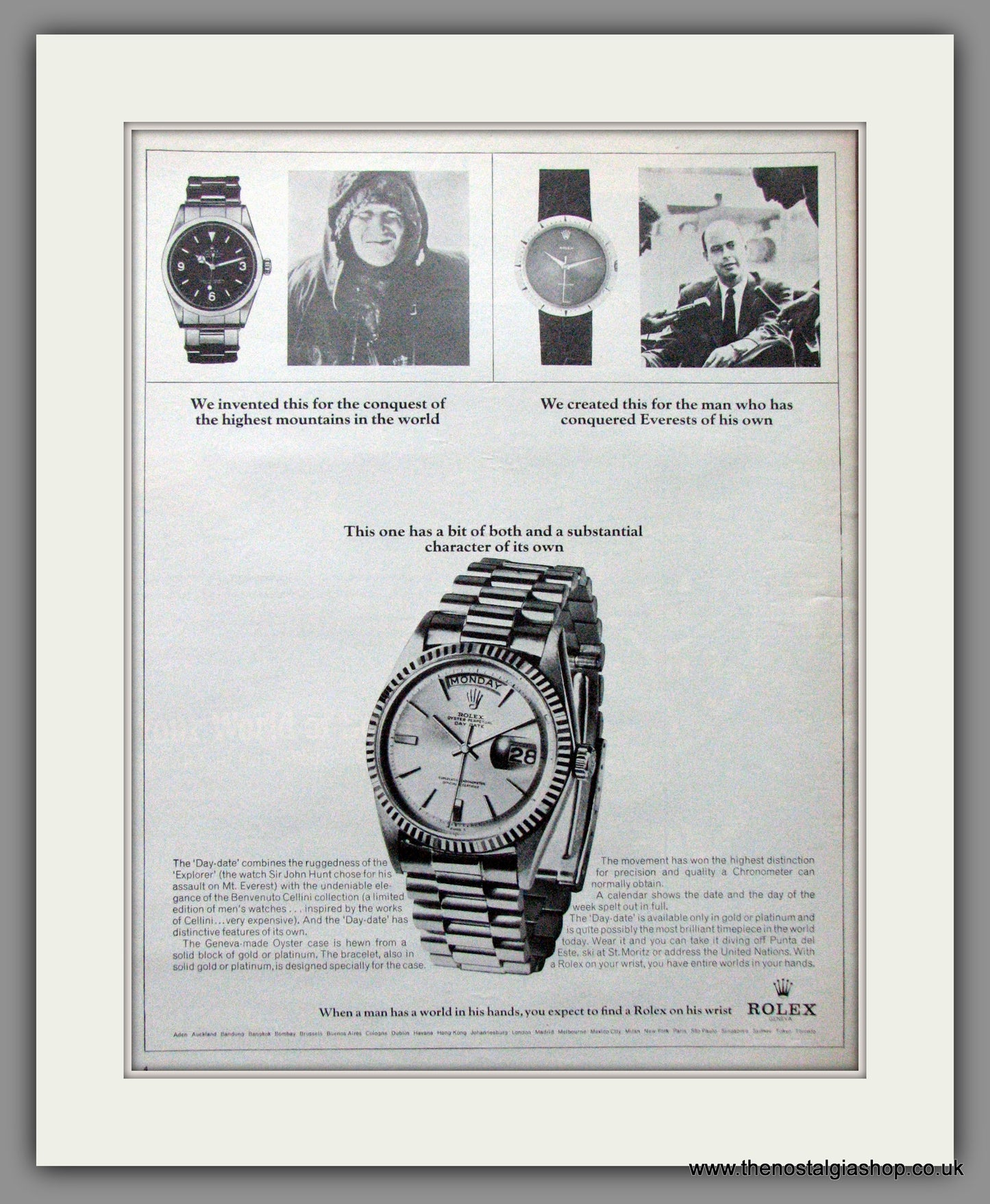 Rolex Oyster Perpetual Day Date.  Original Advert 1966 (ref AD11477)