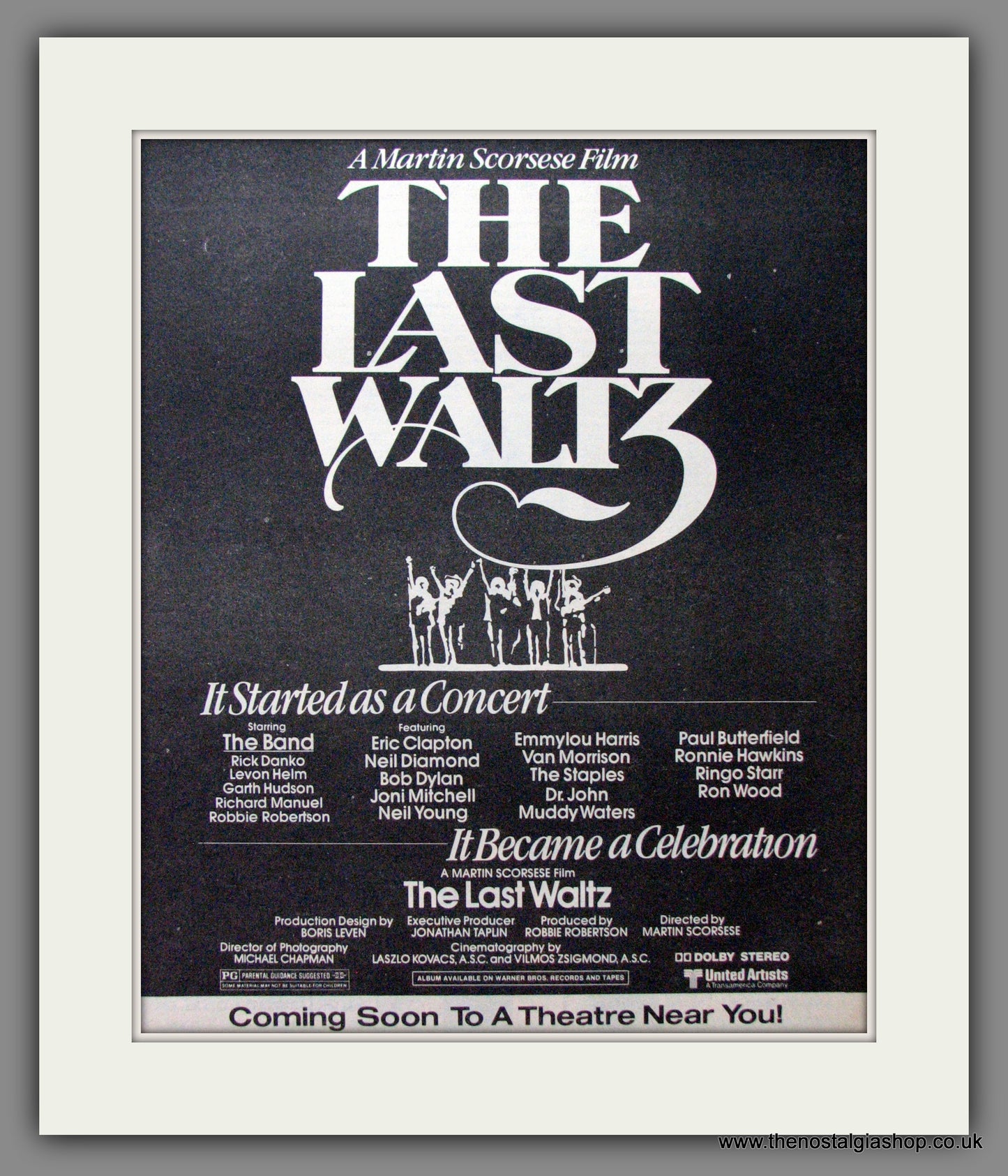 The Last Waltz. Martin Scorsese Film. Original Advert 1978 (ref AD11470)