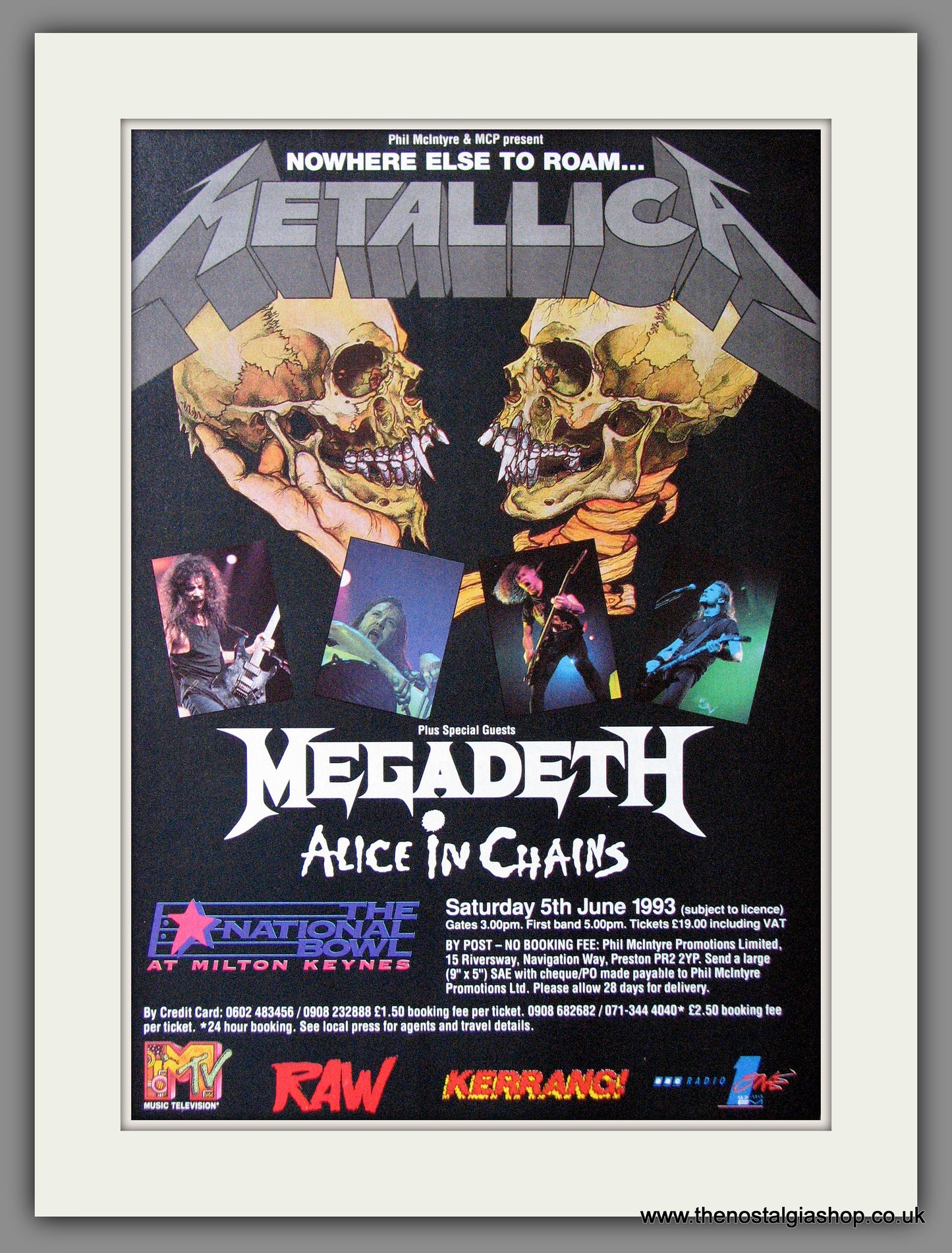 Metallica. Nowhere Else To Roam. Milton Keynes. 1993 Original Advert (ref AD53946)