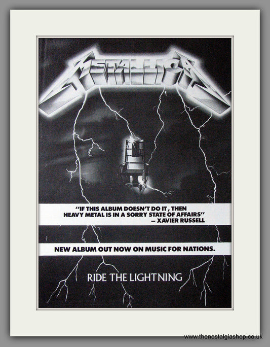 Metallica. Ride The Lightning. 1984 Original Advert (ref AD53947)