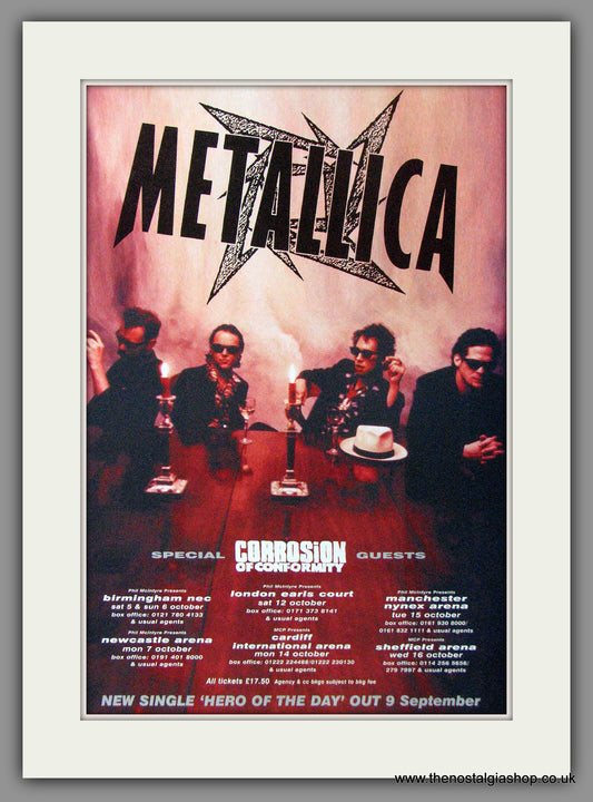 Metallica & Corrosion Of Conformity Tour. 1996 Original Advert (ref AD53952)