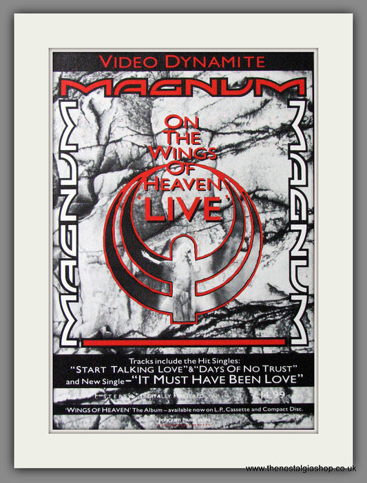 Magnum. On The Wings Of Heaven, Live. 1988 Original Advert (ref AD53960)