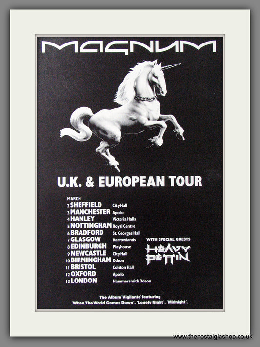 Magnum. UK Tour with Heavy Pettin. 1987 Original Advert (ref AD53966)