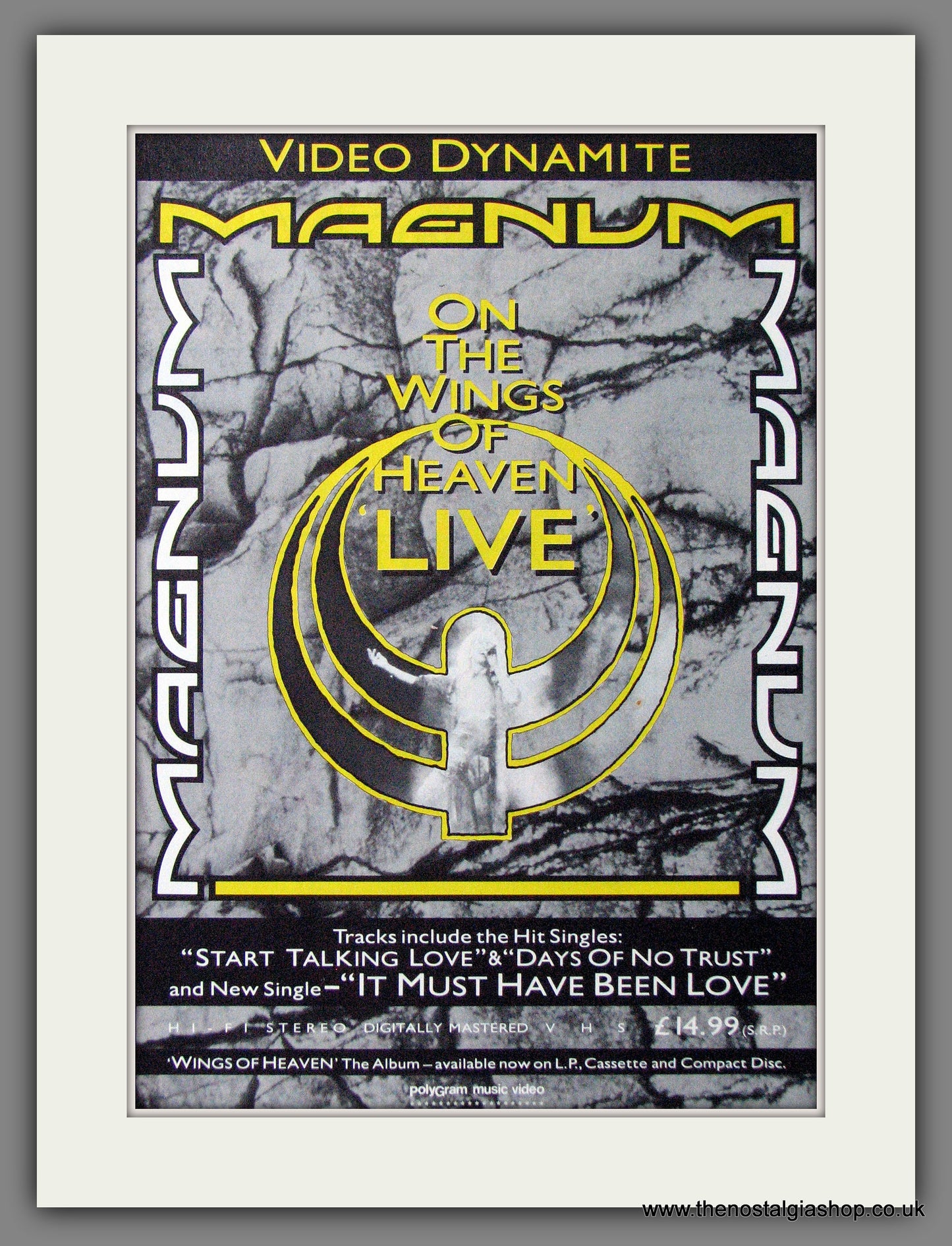 Magnum. On The Wings of Heaven Live. 1988 Original Advert (ref AD53968)