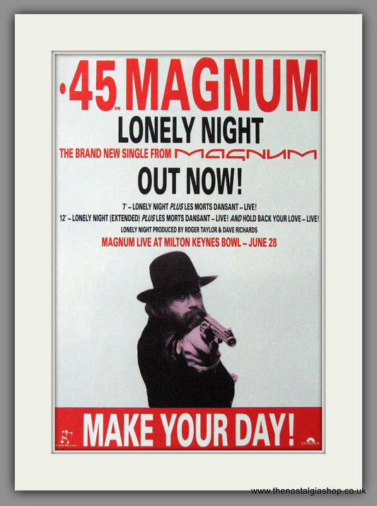 Magnum. Lonely Night. 1986 Original Advert (ref AD53972)