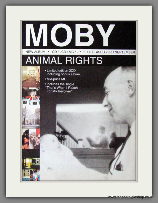 Moby. Animal Rights. 1996 Original Advert (ref AD54055)