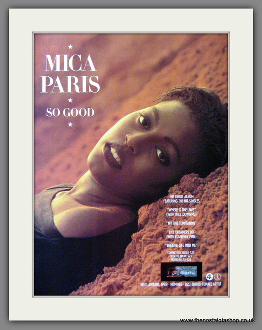 Mica Paris. So Good, Debut Album. 1989 Original Advert (ref AD54064)