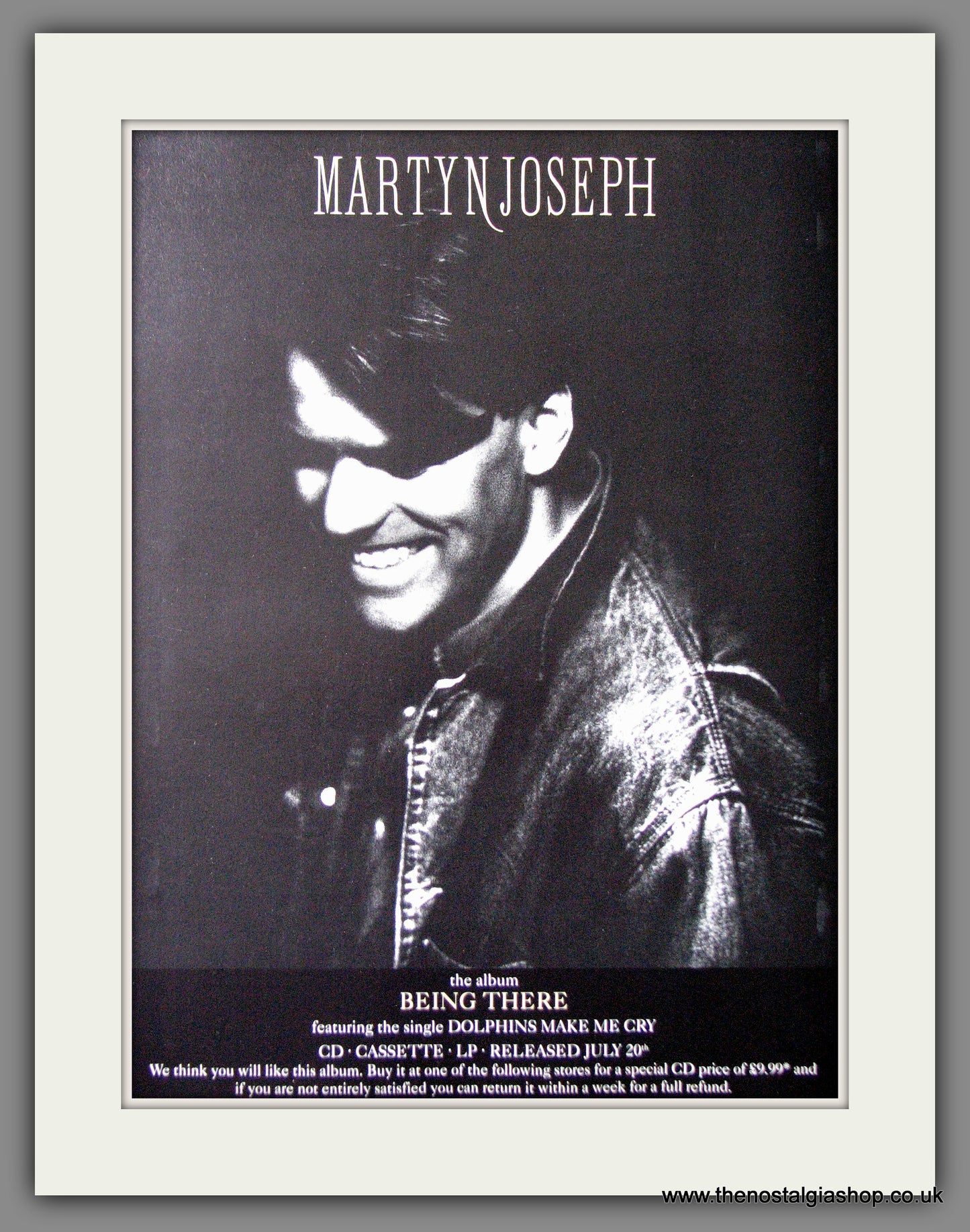 Martyn Joseph.Being There. 1992 Original Advert (ref AD54067)