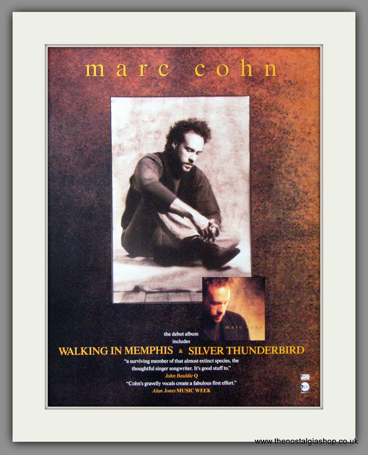 Marc Cohn. Walking In Memphis. 1991 Original Advert (ref AD54103)