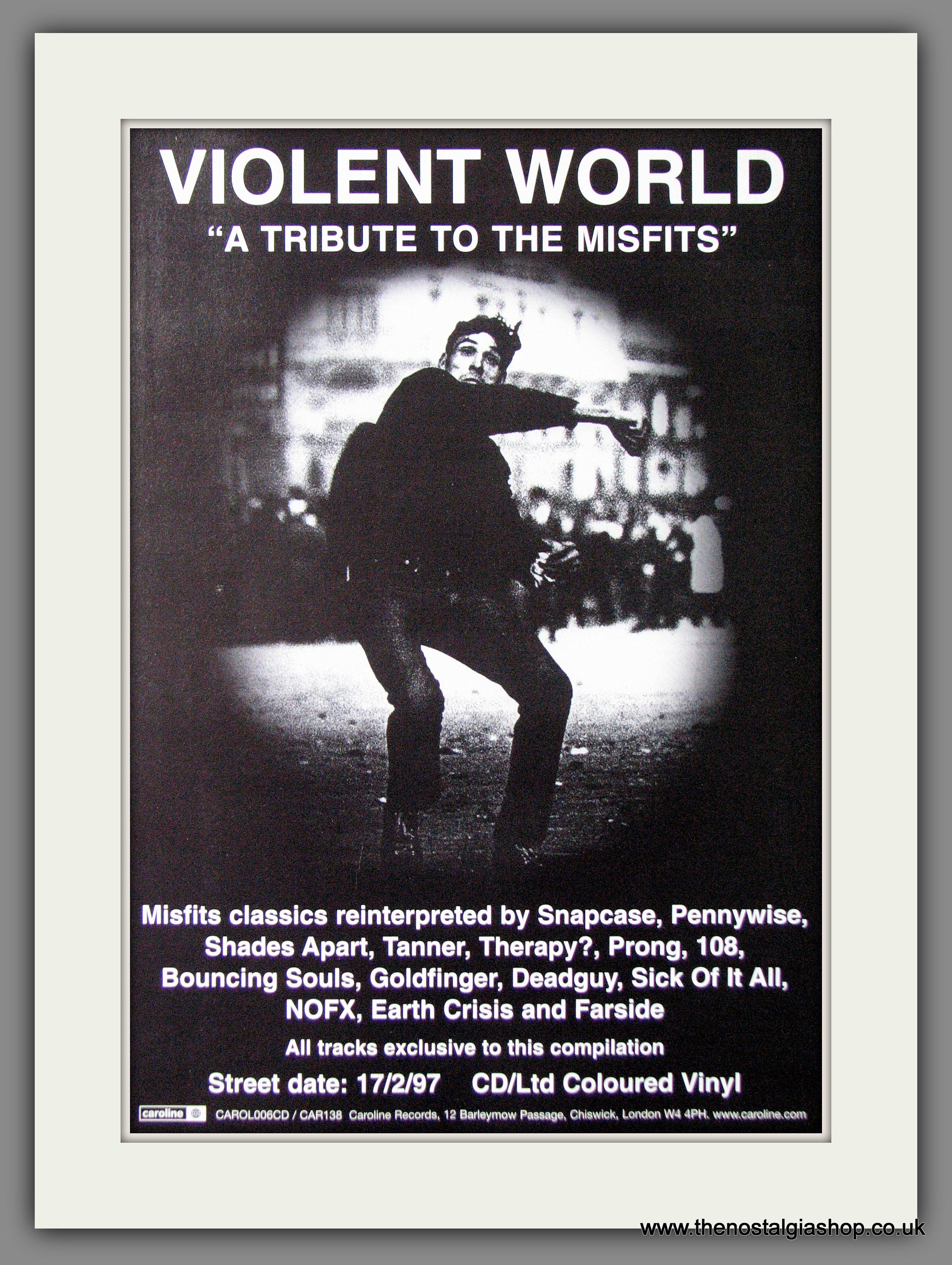 Misfits Tribute, Violent World. 1997 Original Advert (ref AD54107