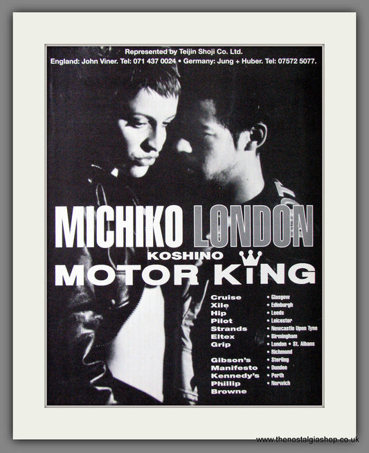 Michiko London Koshino. Motor King. 1993 Original Advert (ref AD54119)