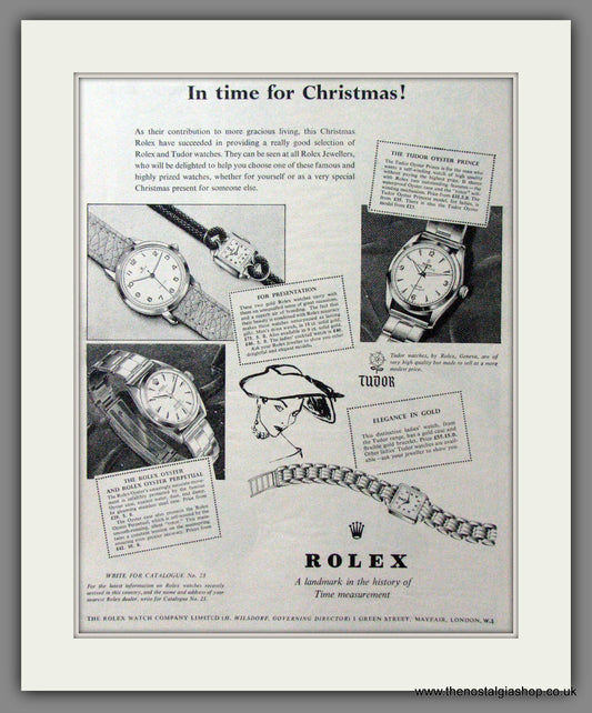 Rolex Watches. In Time For Christmas. Original Advert 1953 (ref AD54350)