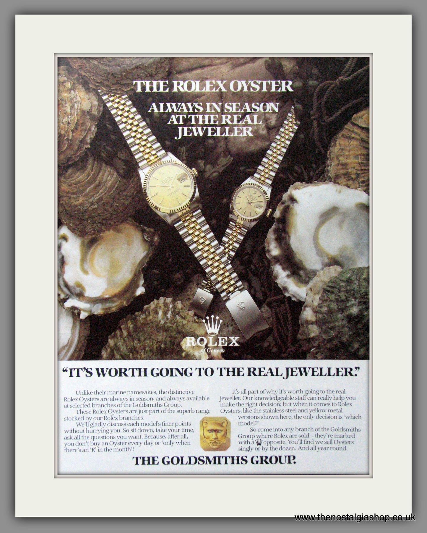 Rolex Oyster Watch. Original Advert 1984 (ref AD54464)