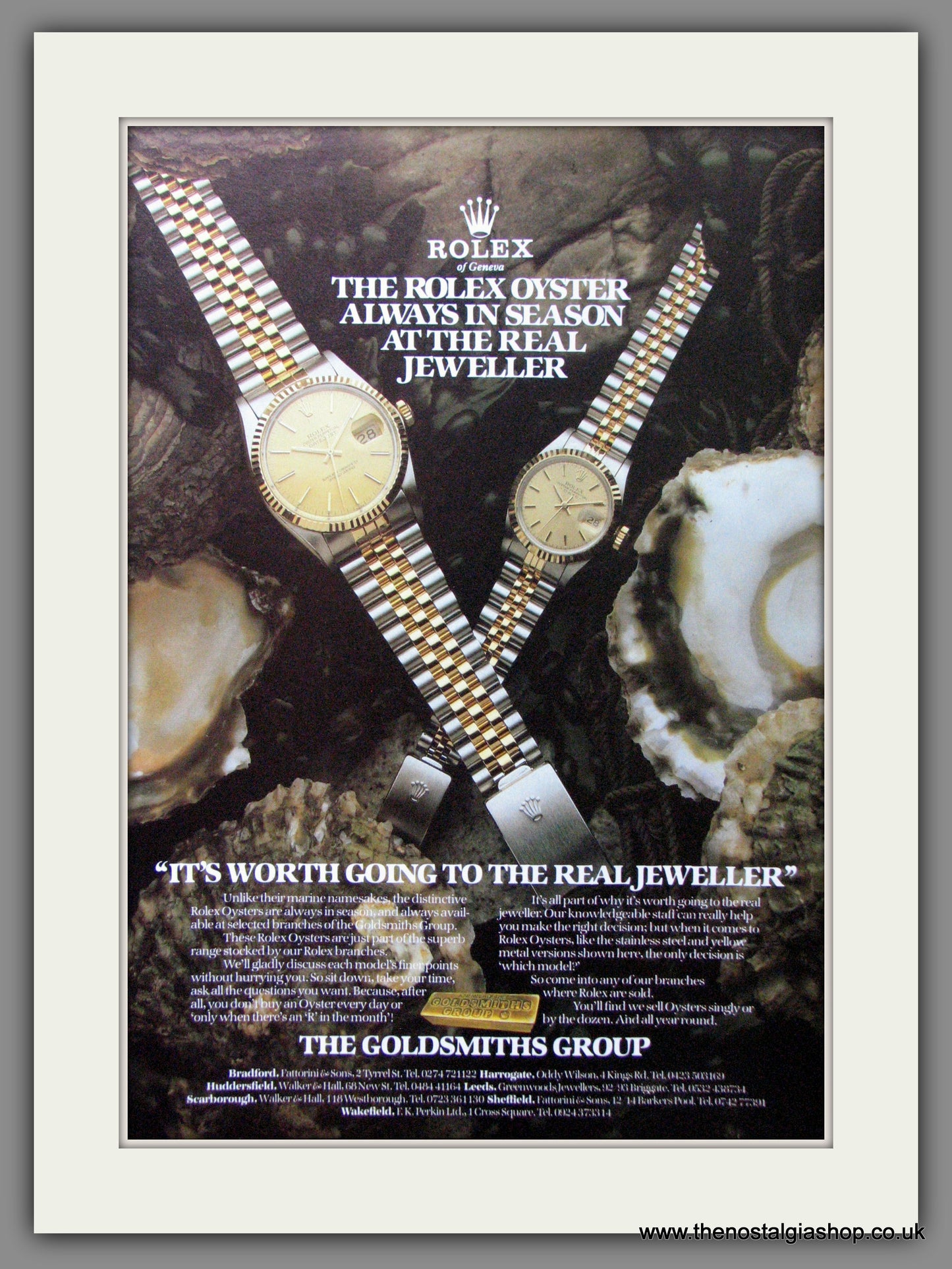 Rolex Oyster Watch. Original Advert 1985 (ref AD54465)