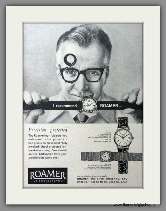 Roamer Watches. Original Advert 1964 (ref AD54471)