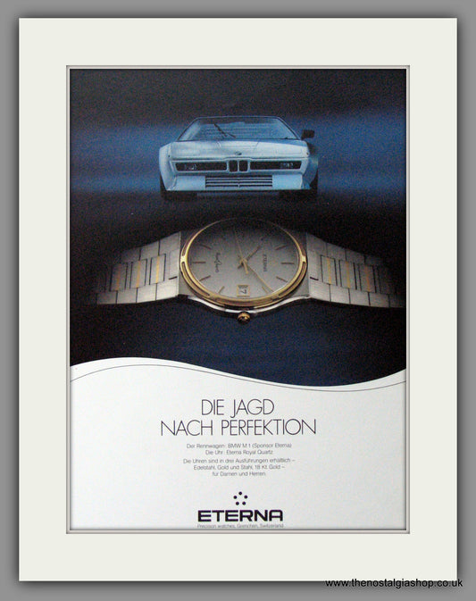 Eterna Watches. BMW M1 Original Advert 1984 (ref AD54474)