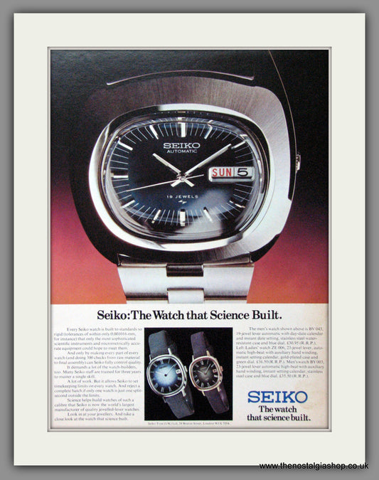 Seiko Watches. Original Advert 1972 (ref AD54478)