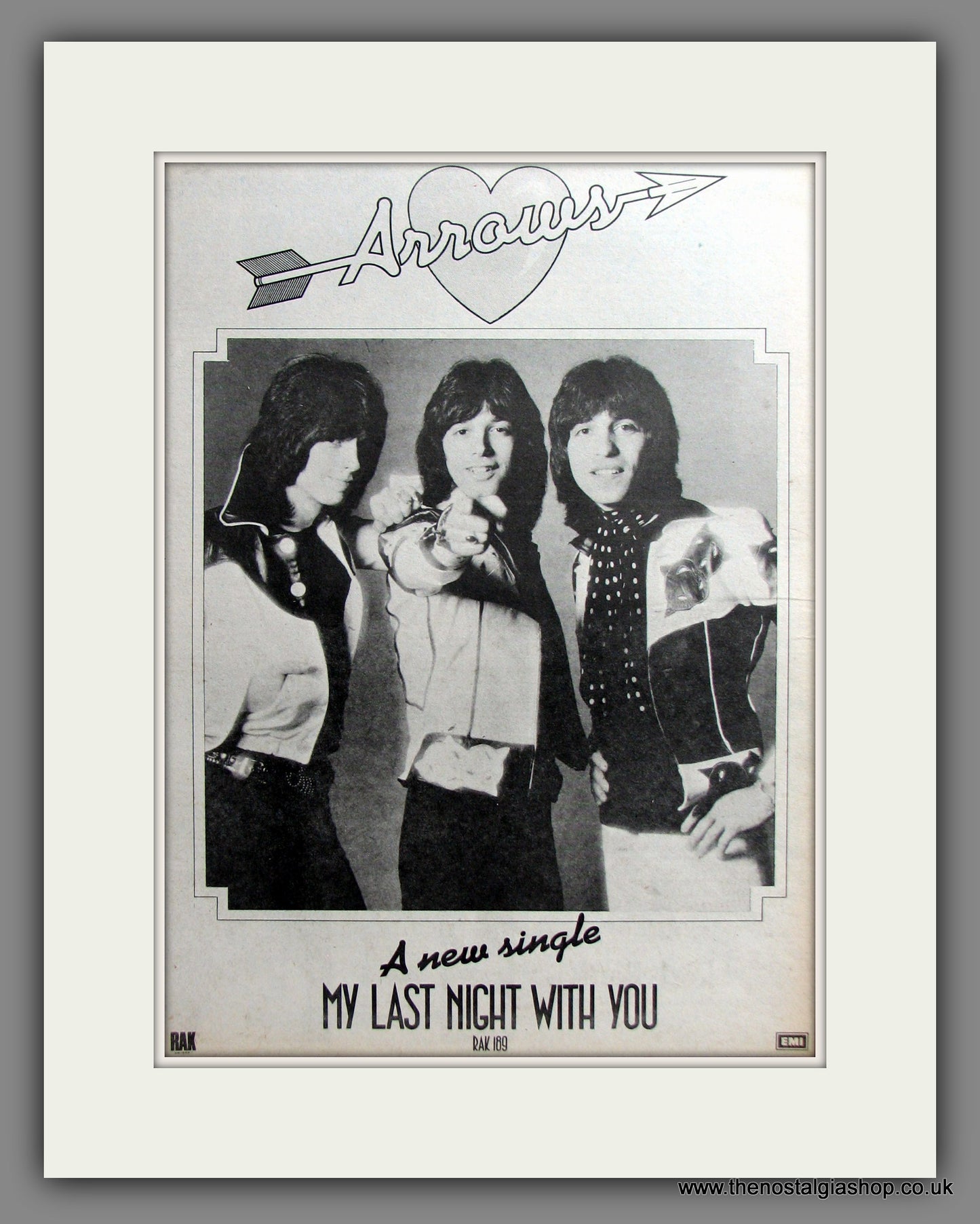 Arrows. My Last Night With You. Original Advert 1975 (ref AD11483)