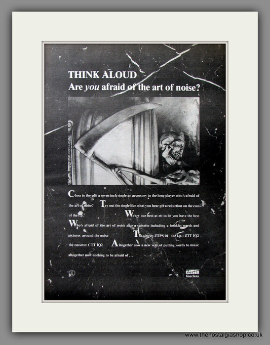 Art Of Noise, Are You Afraid of the Art Of Noise?. Original Advert 1984 (ref AD11503)