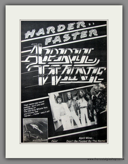 April Wine. Harder Faster. Original Advert 1979 (ref AD11522)