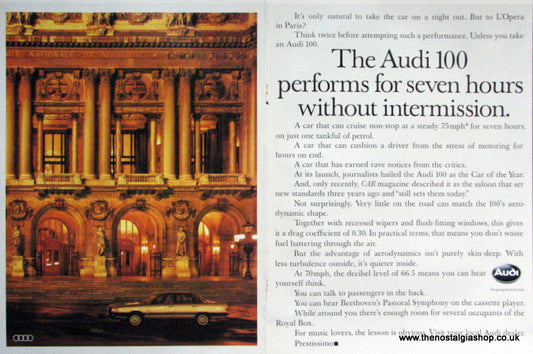 Audi 100 Double Original Advert 1986 (ref AD6983)