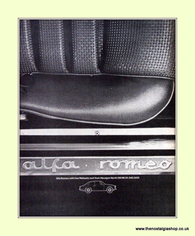 Alfa Romeo. Original Advert 1969 (ref AD50040)