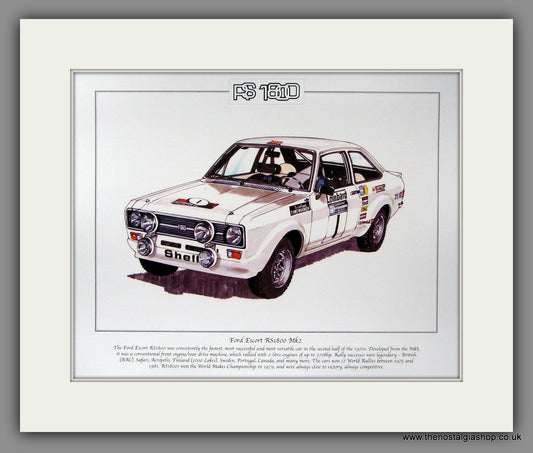 Ford Escort Mk II RS1800. Mounted Print.