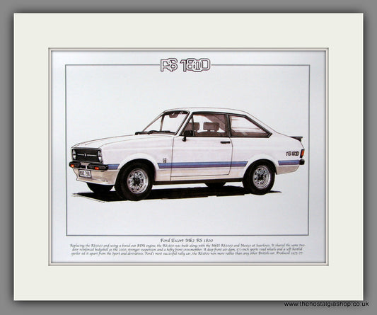 Ford Escort RS1800 Mk II . Mounted Print.