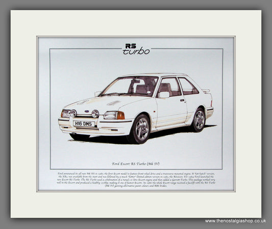 Ford Escort RS Turbo Mk IV. Mounted Print.