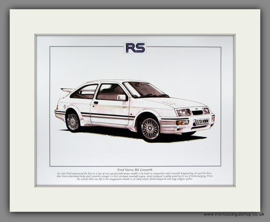 Ford Sierra RS Cosworth. Mounted Print.