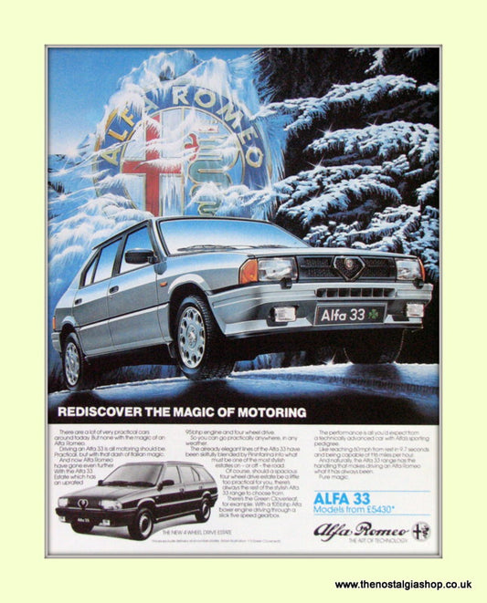 Alfa Romeo. Alfa 33. Original Advert 1985 (ref AD50086)