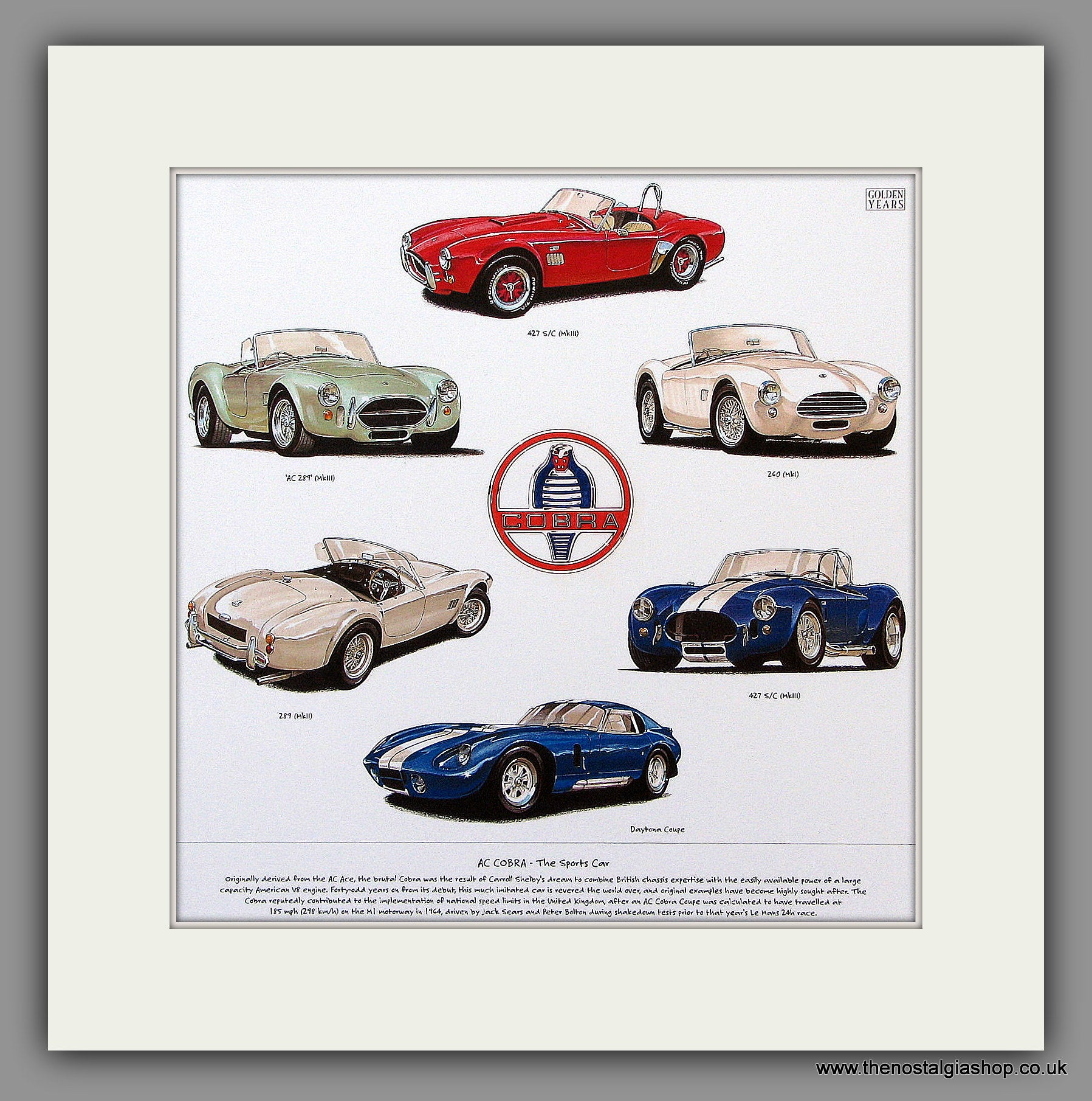 AC Cobra. Mounted Print. – The Nostalgia Shop