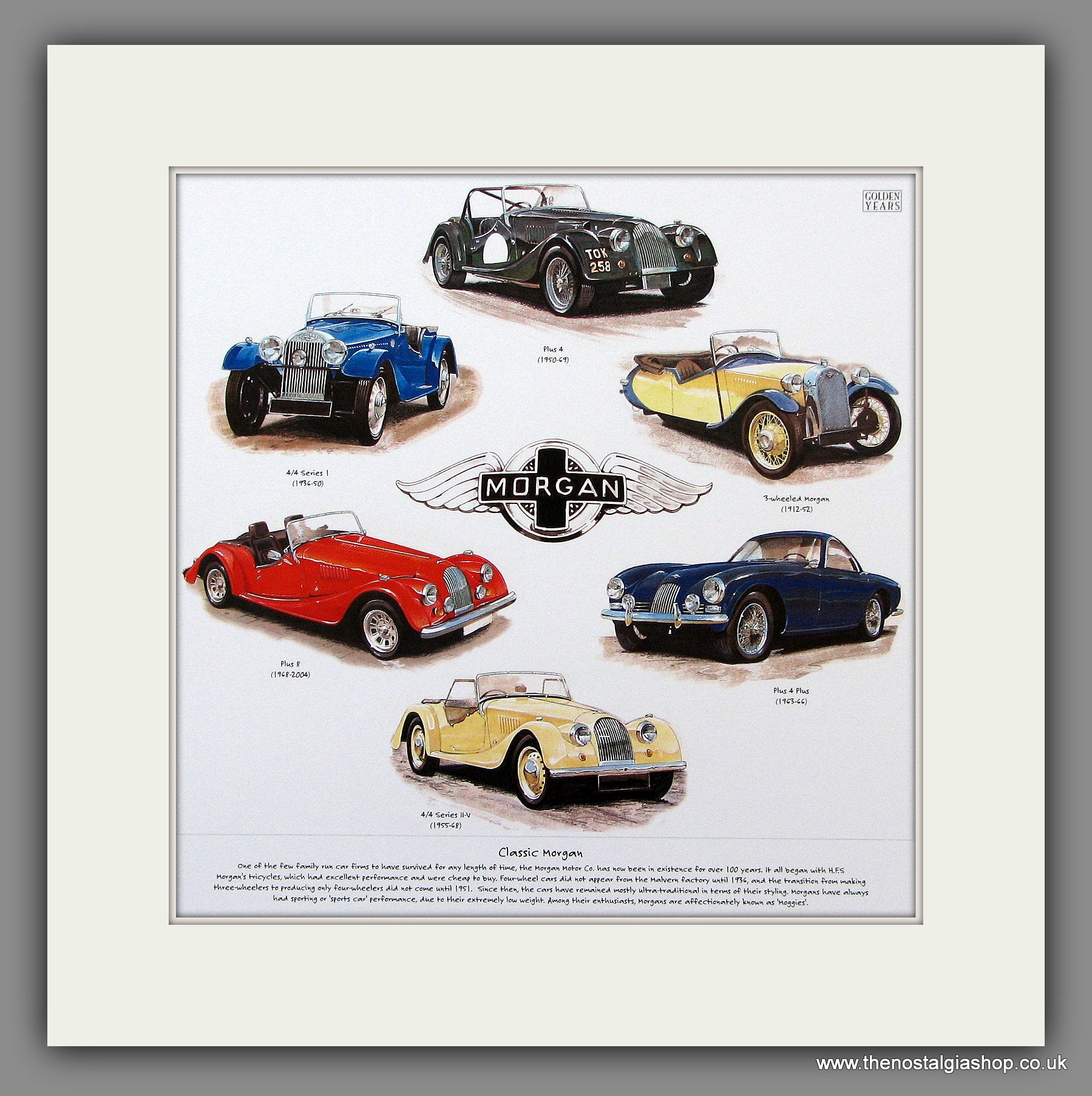 Morgan Classic Cars. Mounted Print. – The Nostalgia Shop