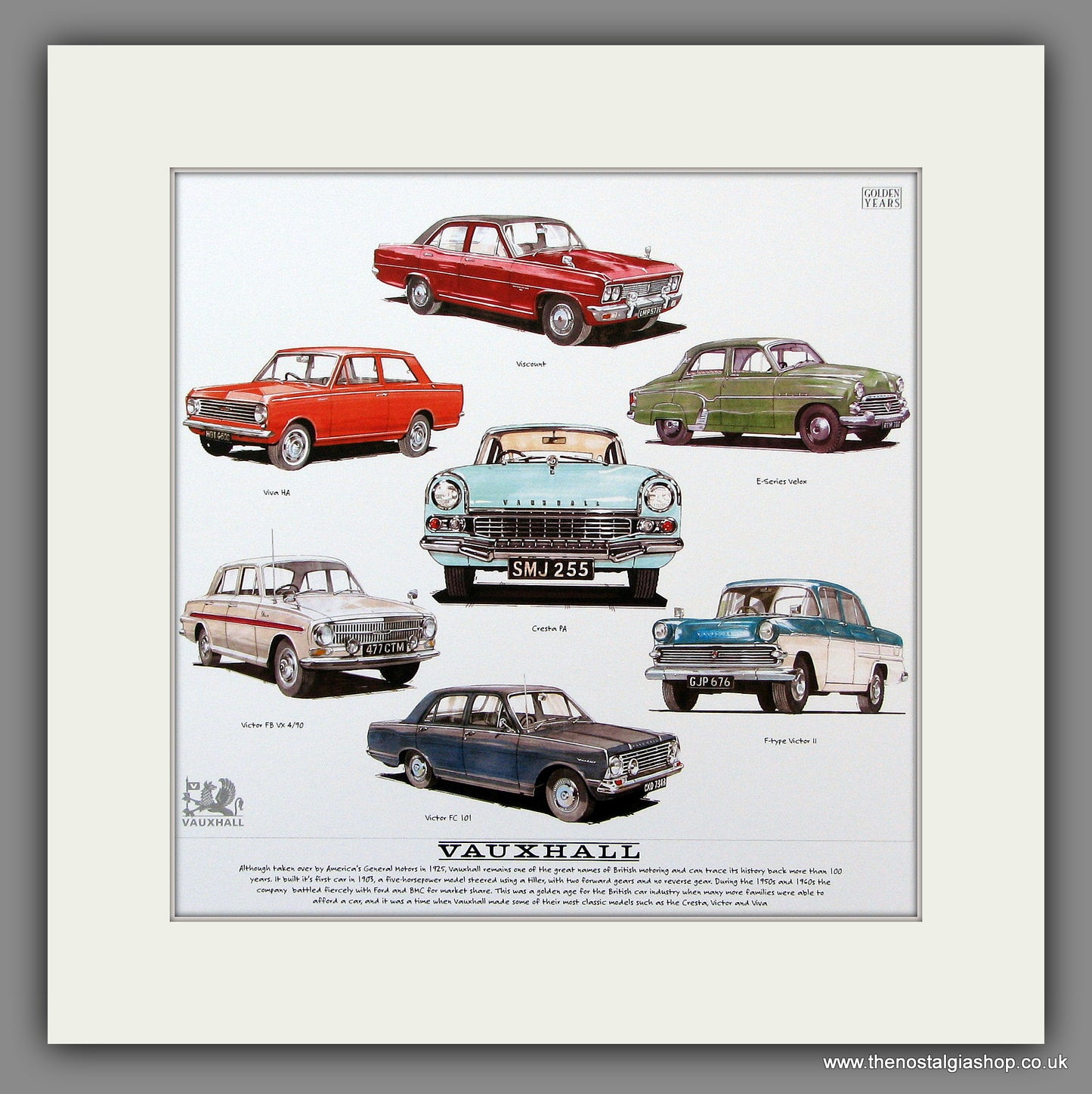 Vauxhall Mounted Car Print.