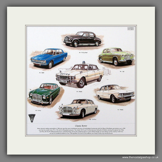 Rover Classic Cars. Mounted Print.