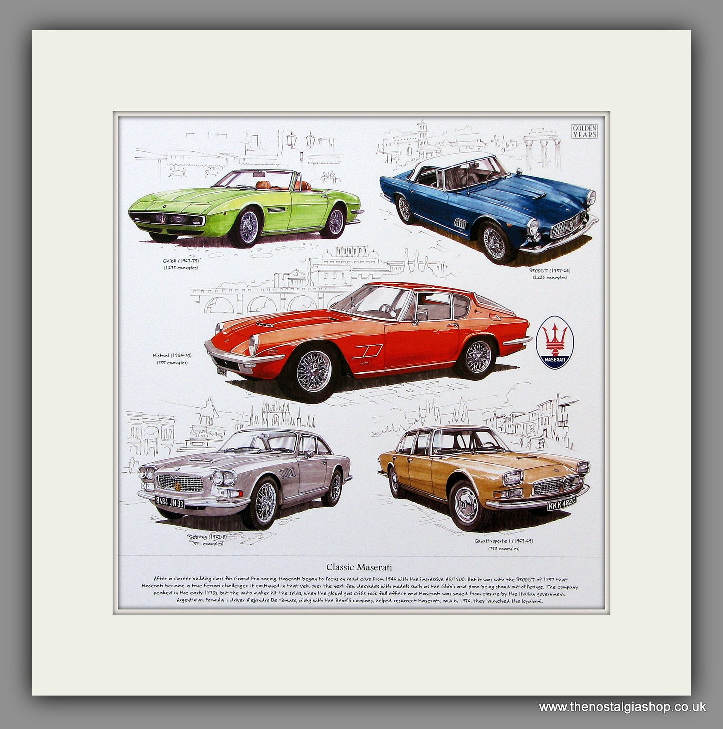 Maserati. Mounted Car Print