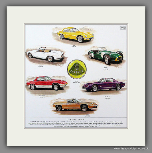 Lotus 1957-75 Mounted Car Print