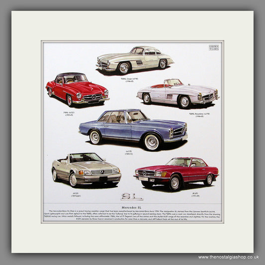 Mercedes SL Mounted Car Print