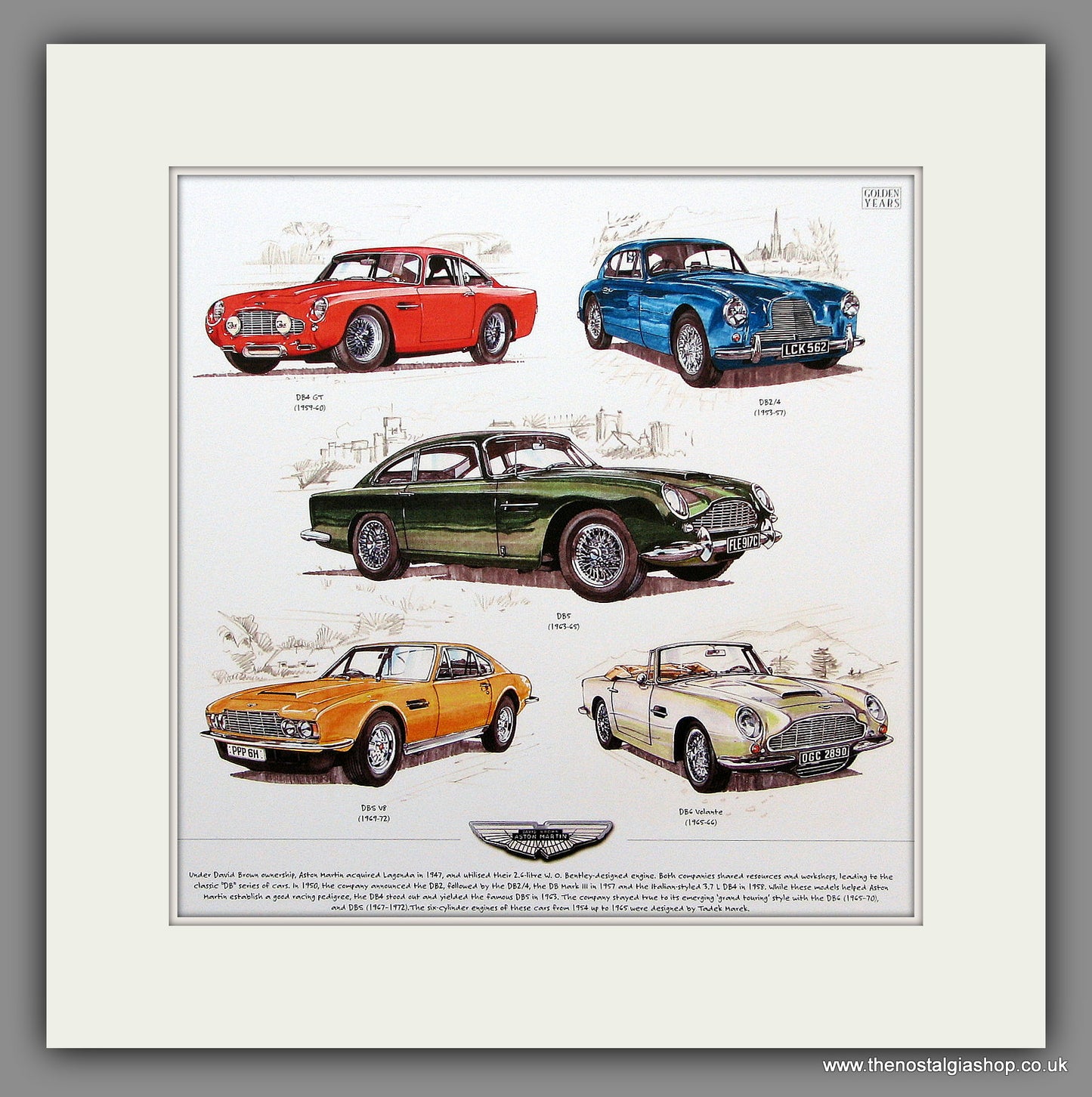 Aston Martin (David Brown) Mounted Print.