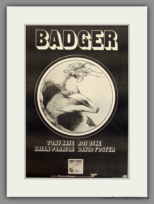 Badger. One Live Badger. Original Advert 1973 (ref AD11687)