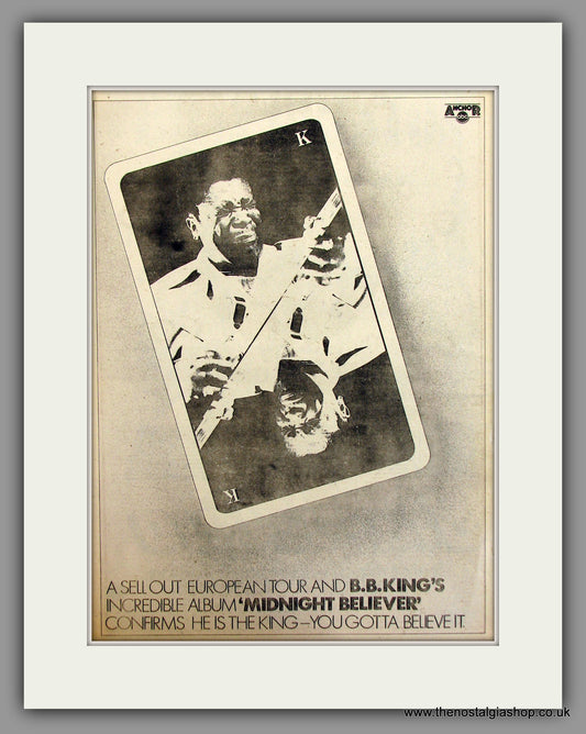 B.B. King. Midnight Believer. Original Advert 1978 (ref AD11688)