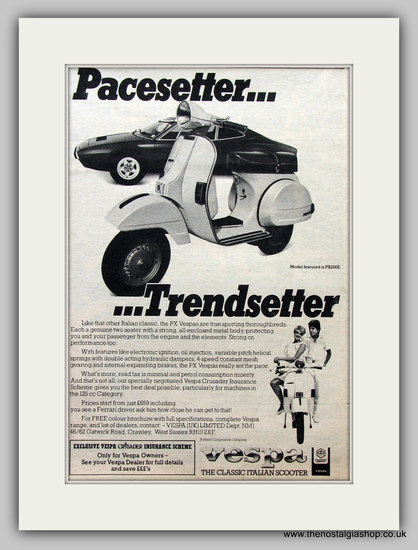 Vespa PX200E 1983 Original Advert (ref AD6812)